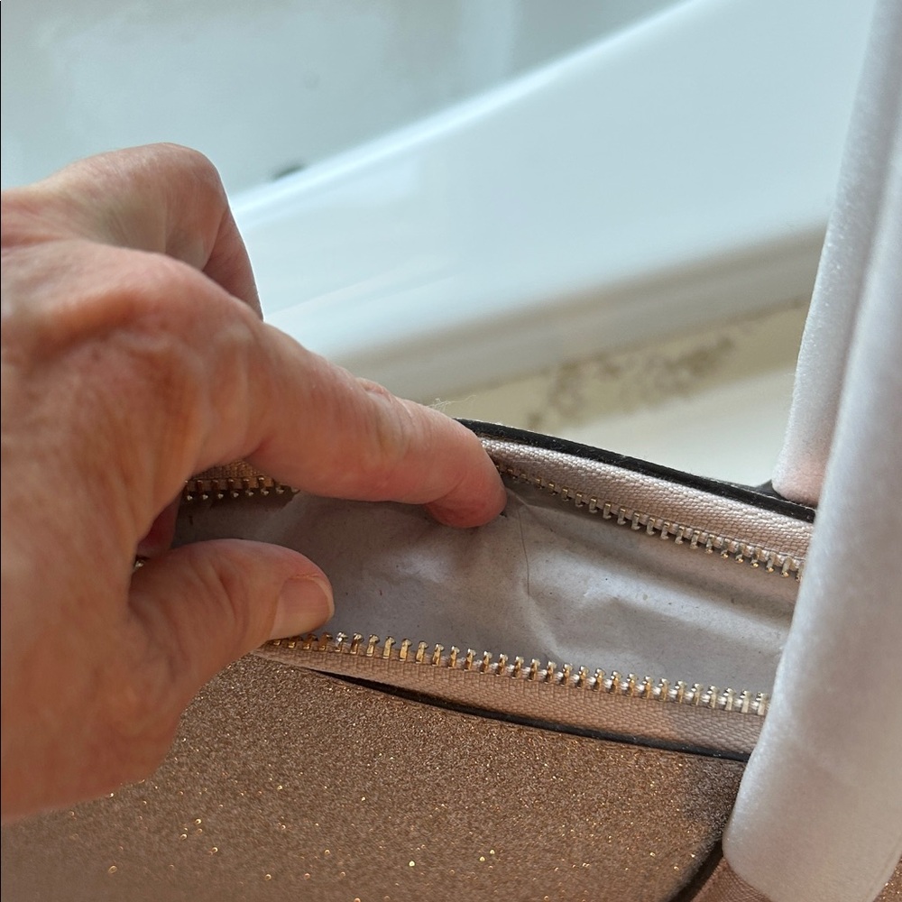 kate spade Glitter Metallic Rose Gold Tote - Picture 5 of 7